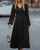 Maxi Herfst Jurk met Knoopsluiting – Amira