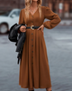 Maxi Herfst Jurk met Knoopsluiting – Amira