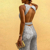 Glamoureuze Glitter Jumpsuit - Celeste