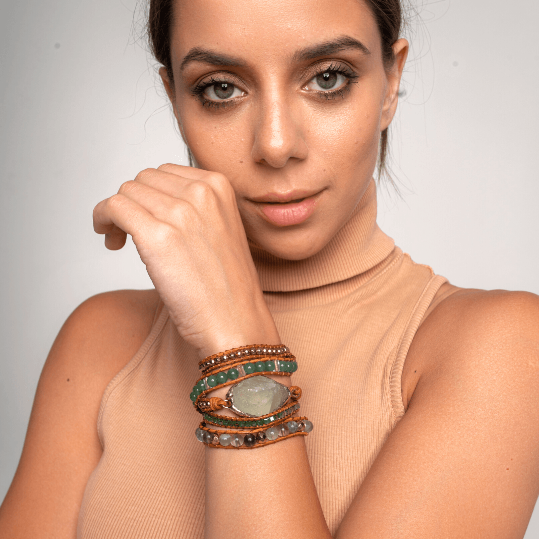 Detoxerende Fluoriet Wikkelarmband - Iris