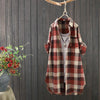 Geruite Lange Dames Blouse met Een Soepele Pasvorm – Rowen