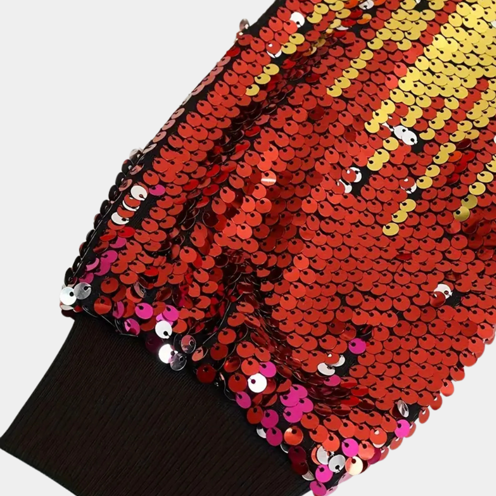 Korte Damesjas met Glanzende Pailletten - Livia