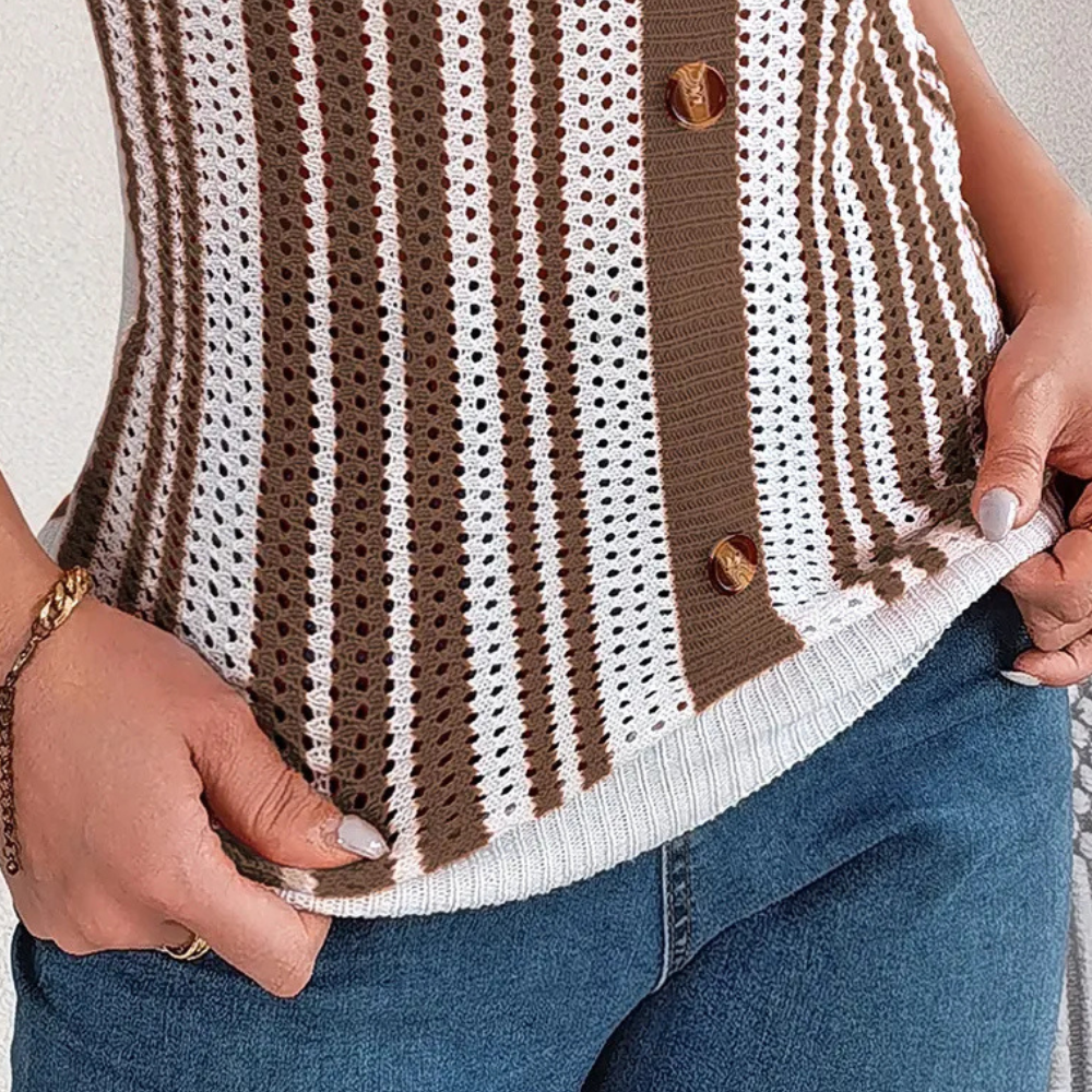 Trendy Opengewerkte Zomertop voor Dames - Naia