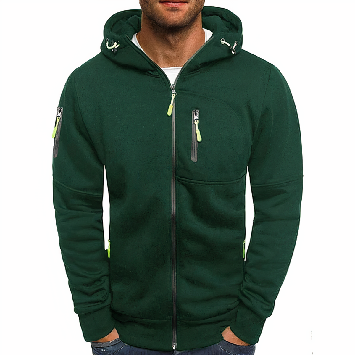 Modieuze hoodie met ritssluiting - Markus