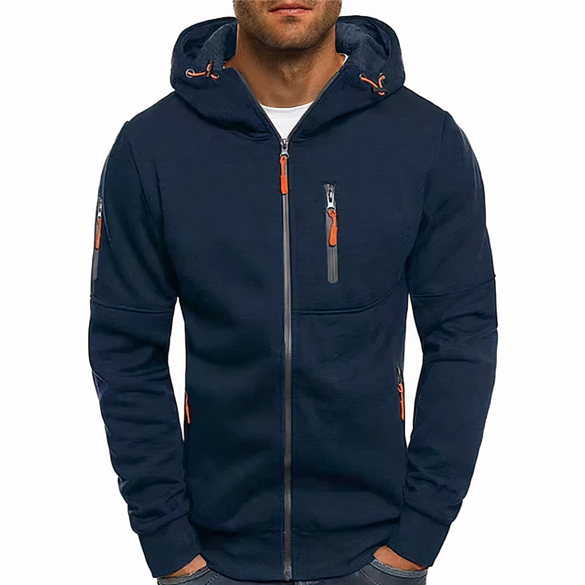 Modieuze hoodie met ritssluiting - Markus