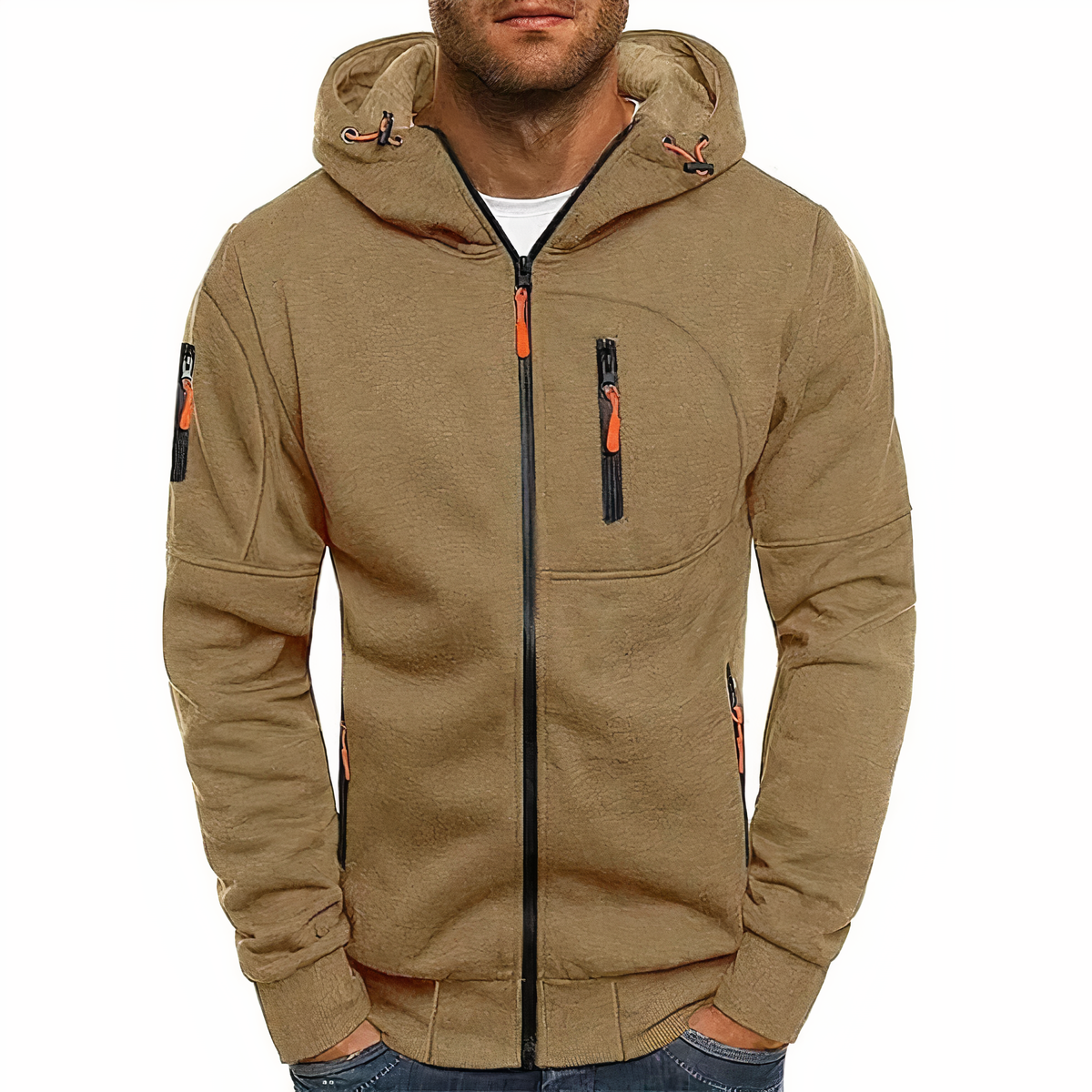 Modieuze hoodie met ritssluiting - Markus