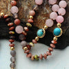 Rozenkwarts en Amazoniet Beschermingsketting - Livia