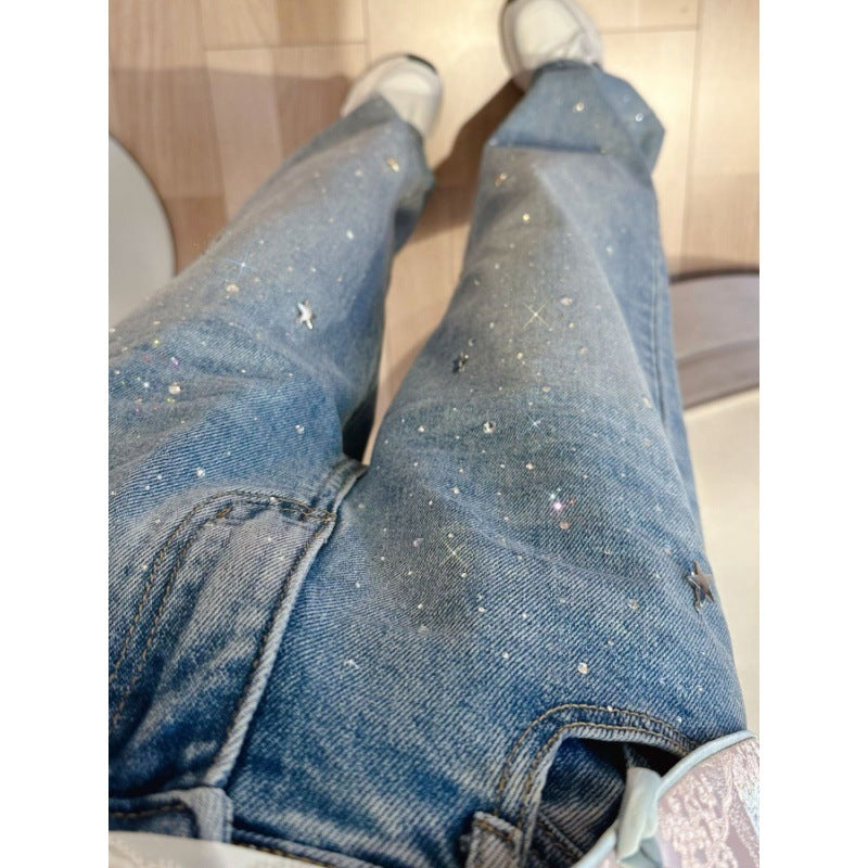 Dames Glitter Jeans voor een Sprankelende Look - Jade