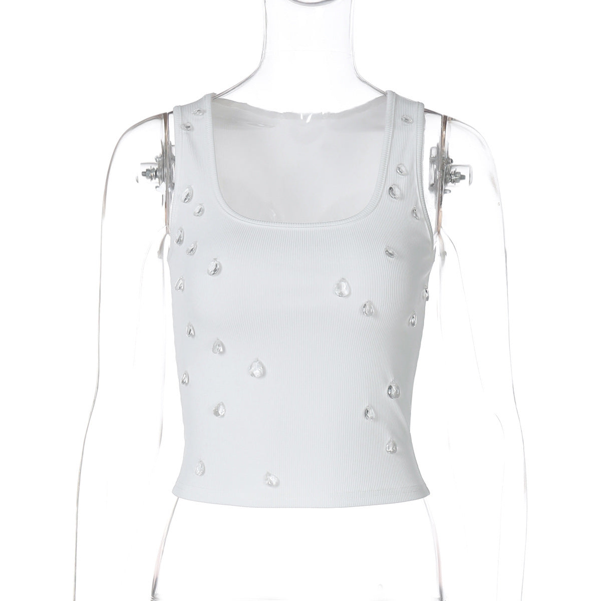 Trendy dames crop-top met versierd detail en figuuraccentuerende snit - Liora