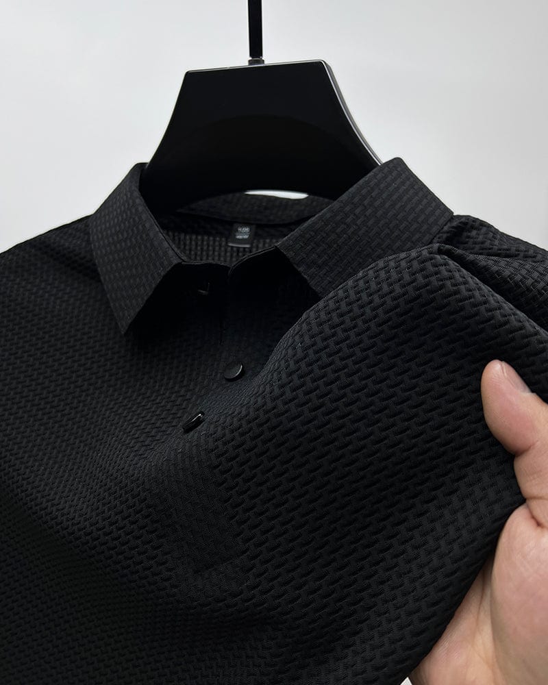 Ademend heren poloshirt met mesh-details en slim fit - Milan