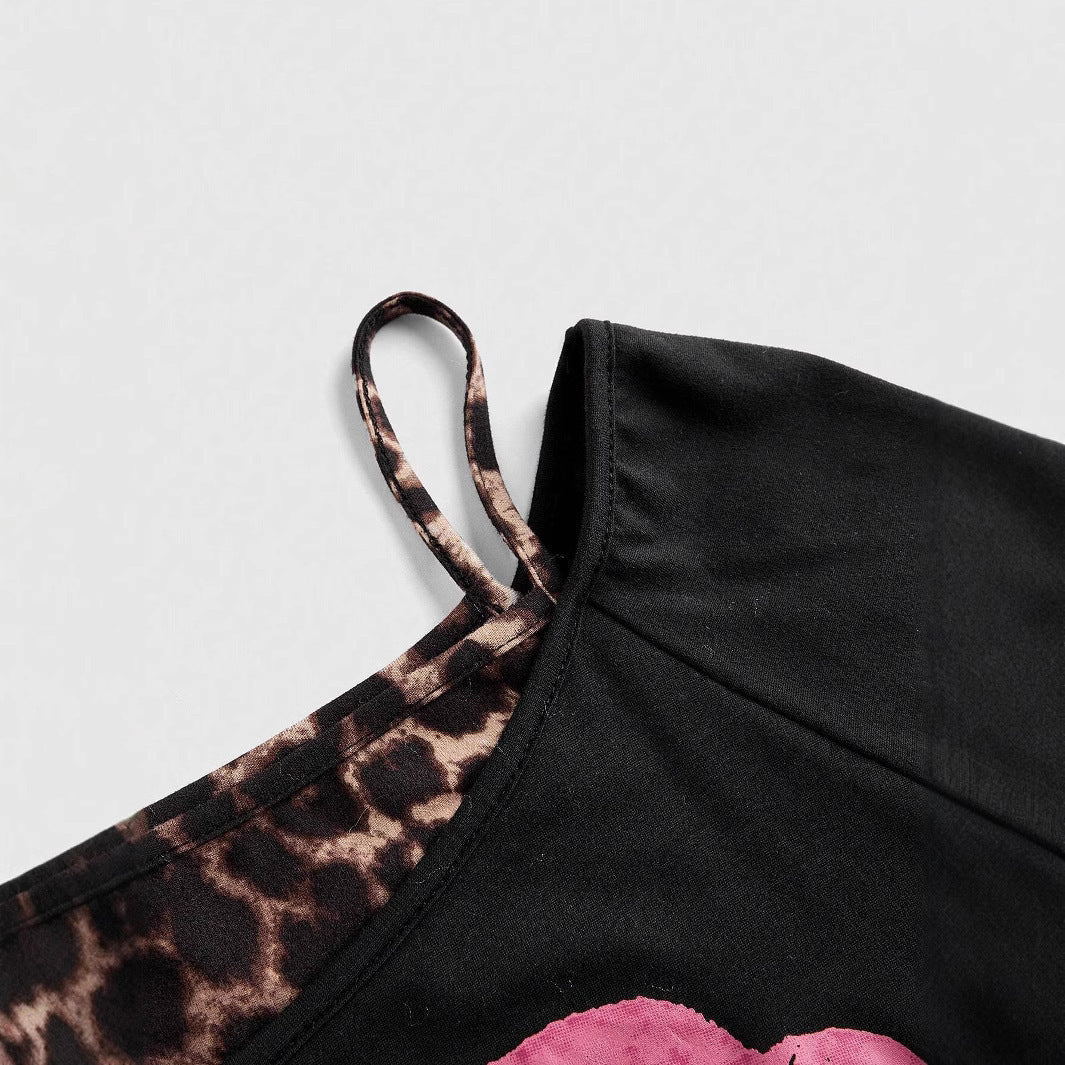 Trendy dames off-shoulder shirt met luipaardprint - Zaria