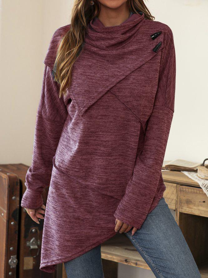 Asymmetrisch Shirt met Waterval Kraag - Liora