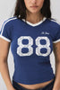 Trendy dames T-shirt met kantdetail en contrastmouwen - Yelina
