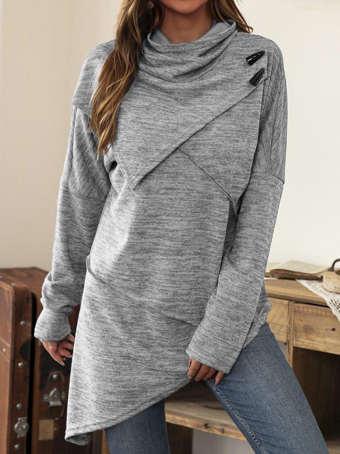 Asymmetrisch Shirt met Waterval Kraag - Liora