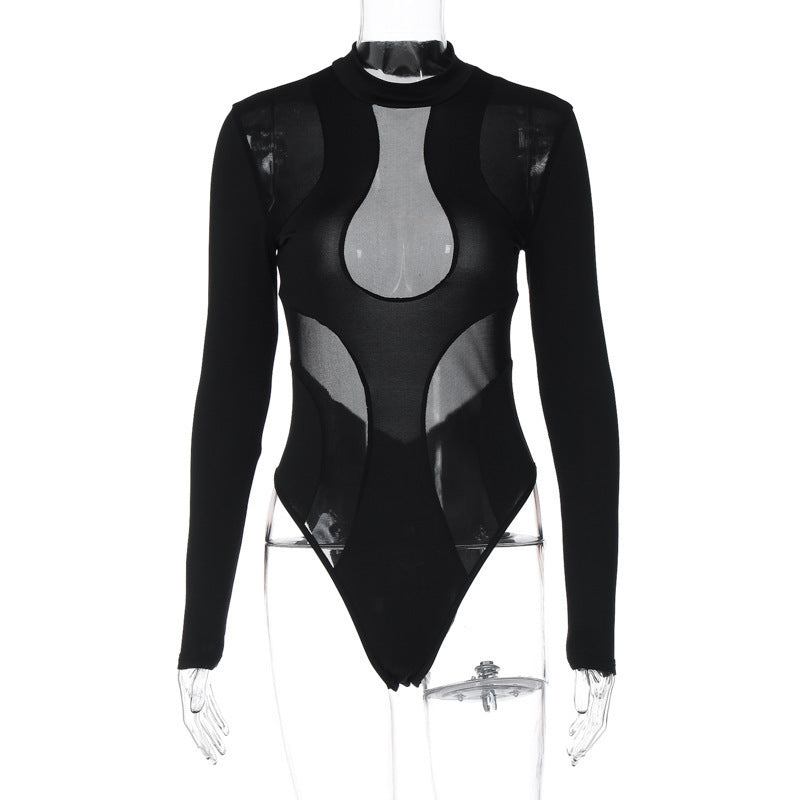 Trendy dames bodysuit met uitsneden en mesh-inzetten - Nayeli