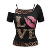 Trendy dames off-shoulder shirt met luipaardprint - Zaria