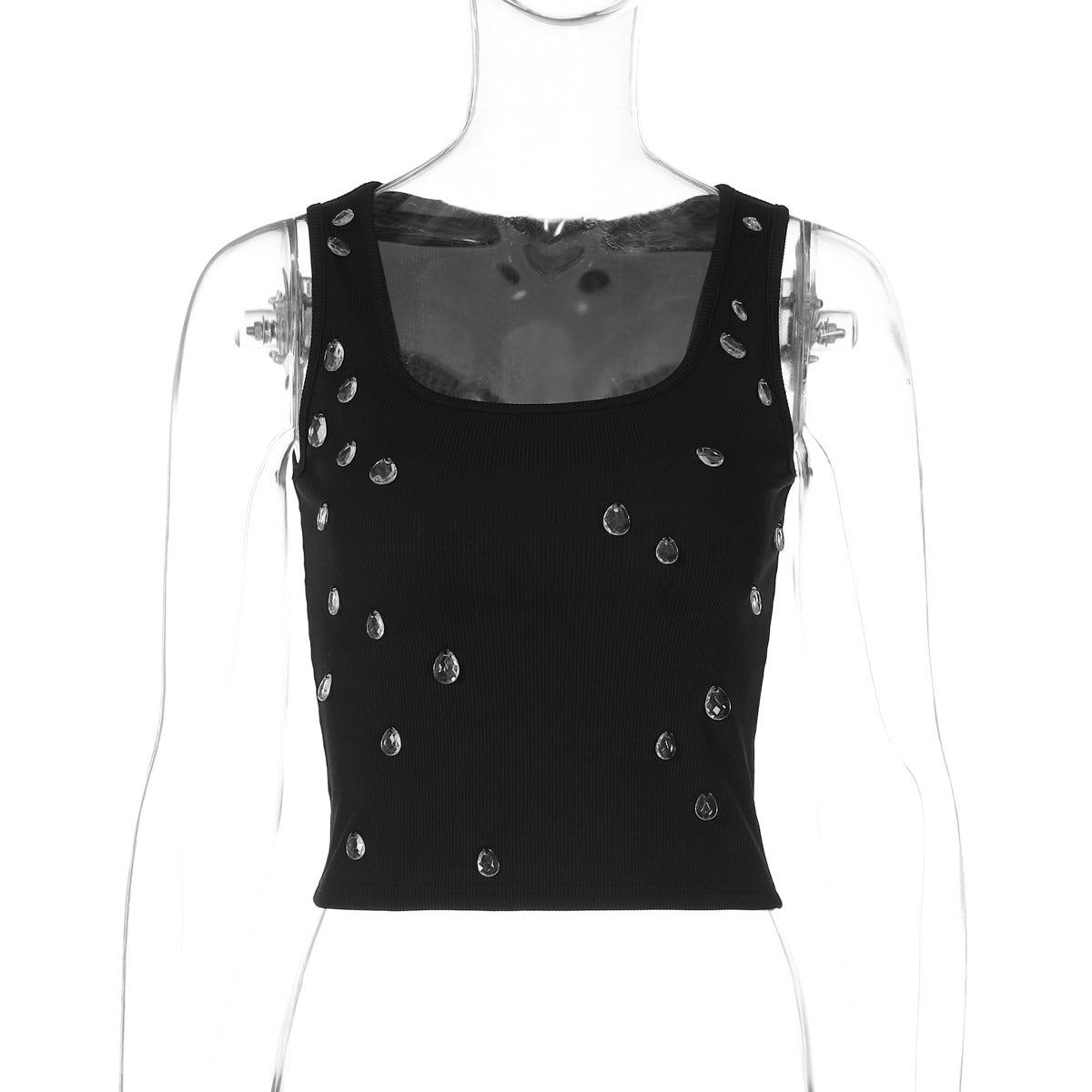 Trendy dames crop-top met versierd detail en figuuraccentuerende snit - Liora