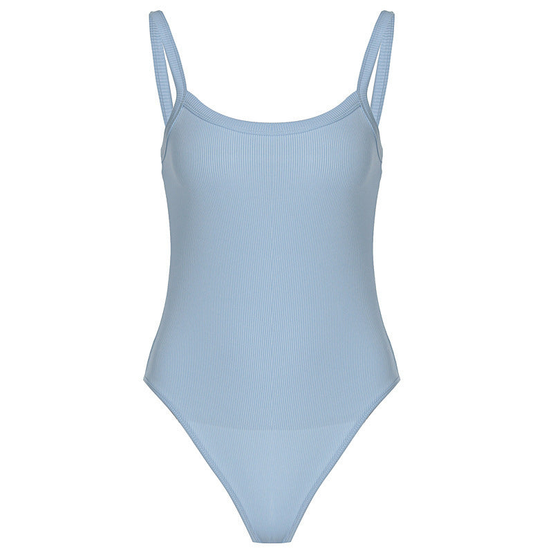 Geribbelde dames bodysuit met een slimfit snit – Nea