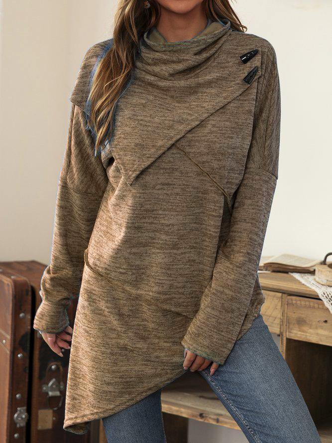 Asymmetrisch Shirt met Waterval Kraag - Liora