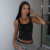 Trendy dames crop-top met versierd detail en figuuraccentuerende snit - Liora