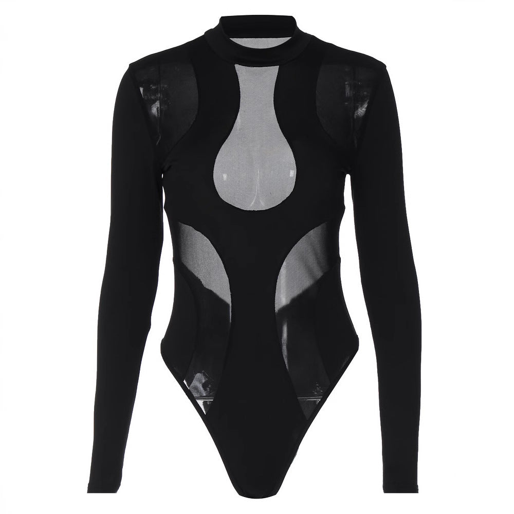 Trendy dames bodysuit met uitsneden en mesh-inzetten - Nayeli