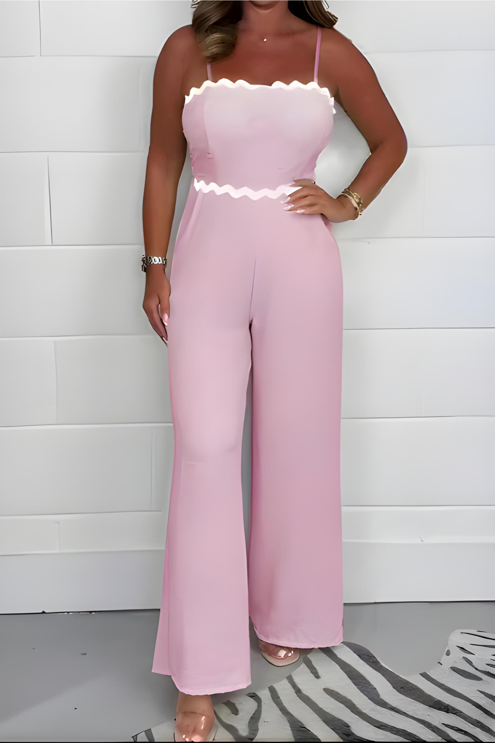 Off-Shoulder Zomer Jumpsuit met Kleurblokstijl - Livia