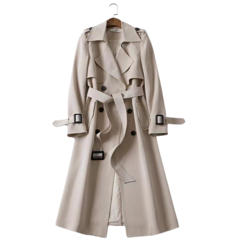 Trendy Dames Trenchcoat met Dubbele Knopen - Celina