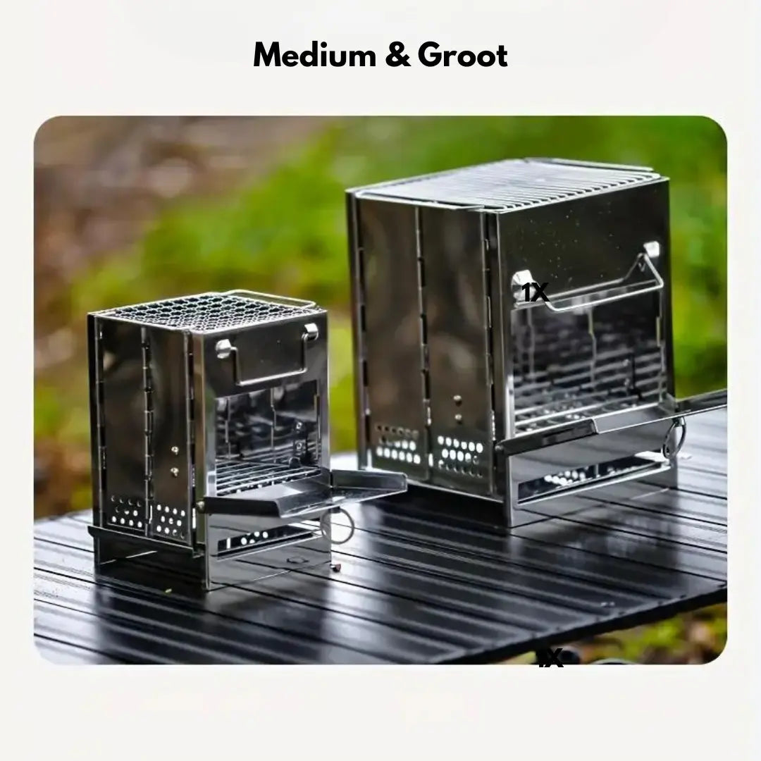 Opvouwbare RVS Houtkachel - TrailFlame