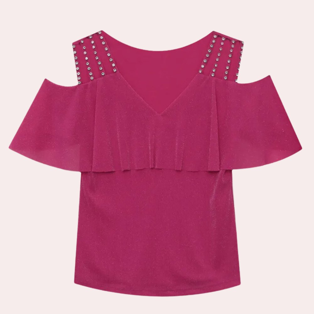 Modieuze V-Hals Blouse voor Dames - Elvira