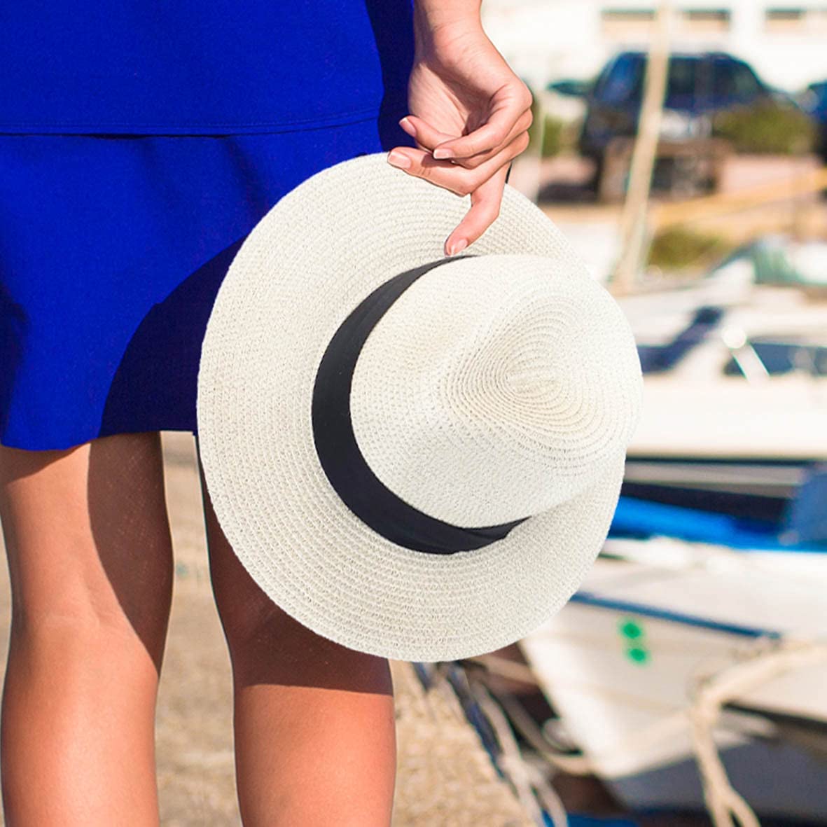 Lichte handgemaakte zomer Panamahoed met brede rand – Enzo