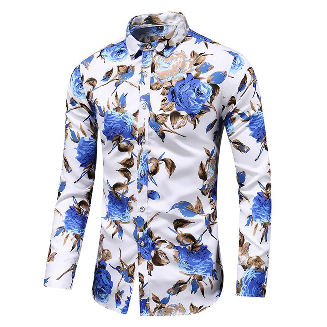 Trendy Bloemenprint Overhemd - Finn