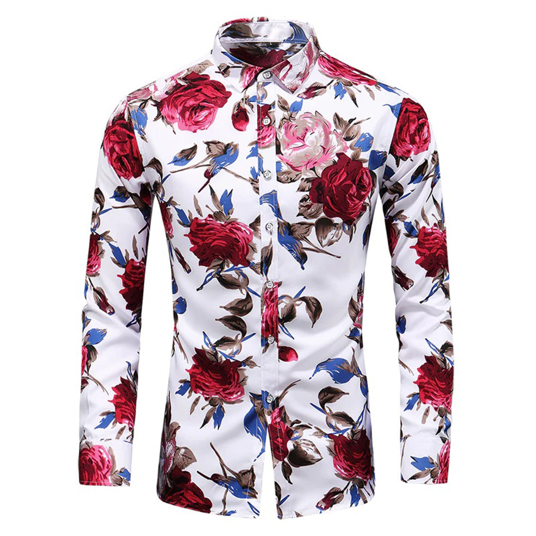Trendy Bloemenprint Overhemd - Finn