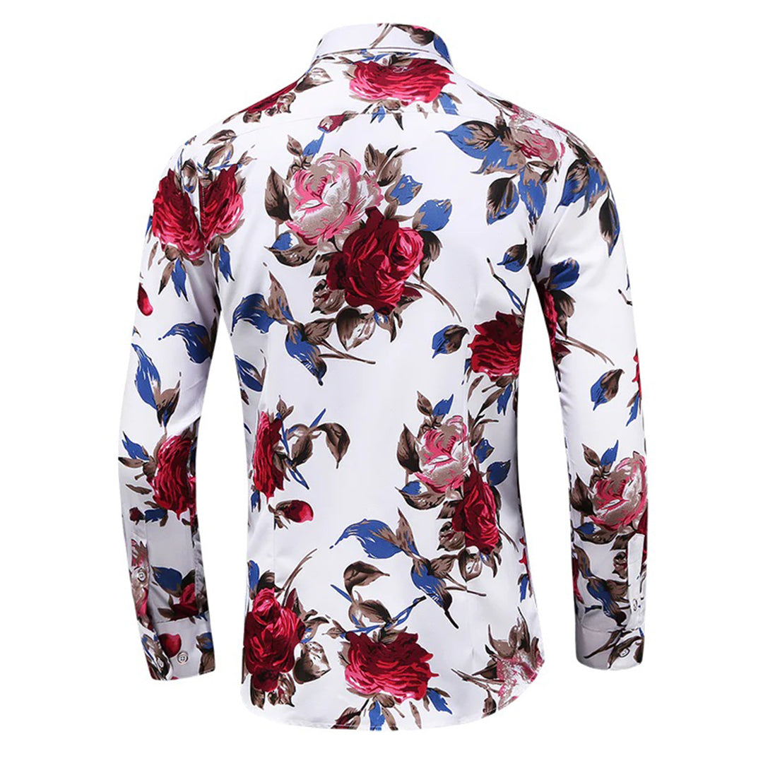 Trendy Bloemenprint Overhemd - Finn