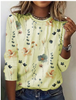 Gebreid Dames shirt met bloemenpatroon & ronde hals – Fiorina
