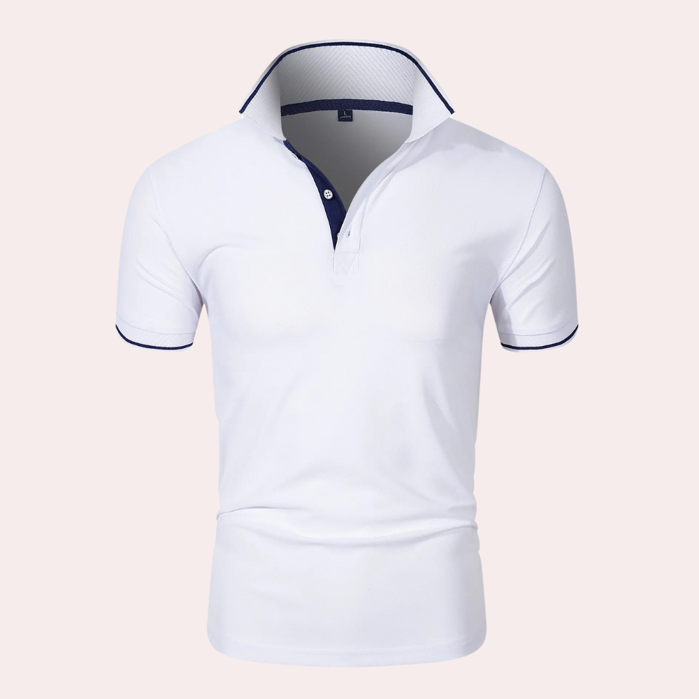 Trendy Witte Heren Polo - Tiberius