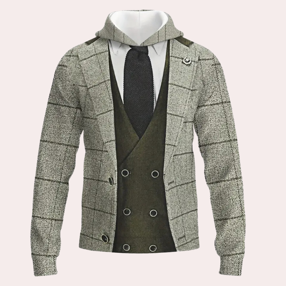 Veelzijdige Herenhoodie met Ruitpatroon - Lucian