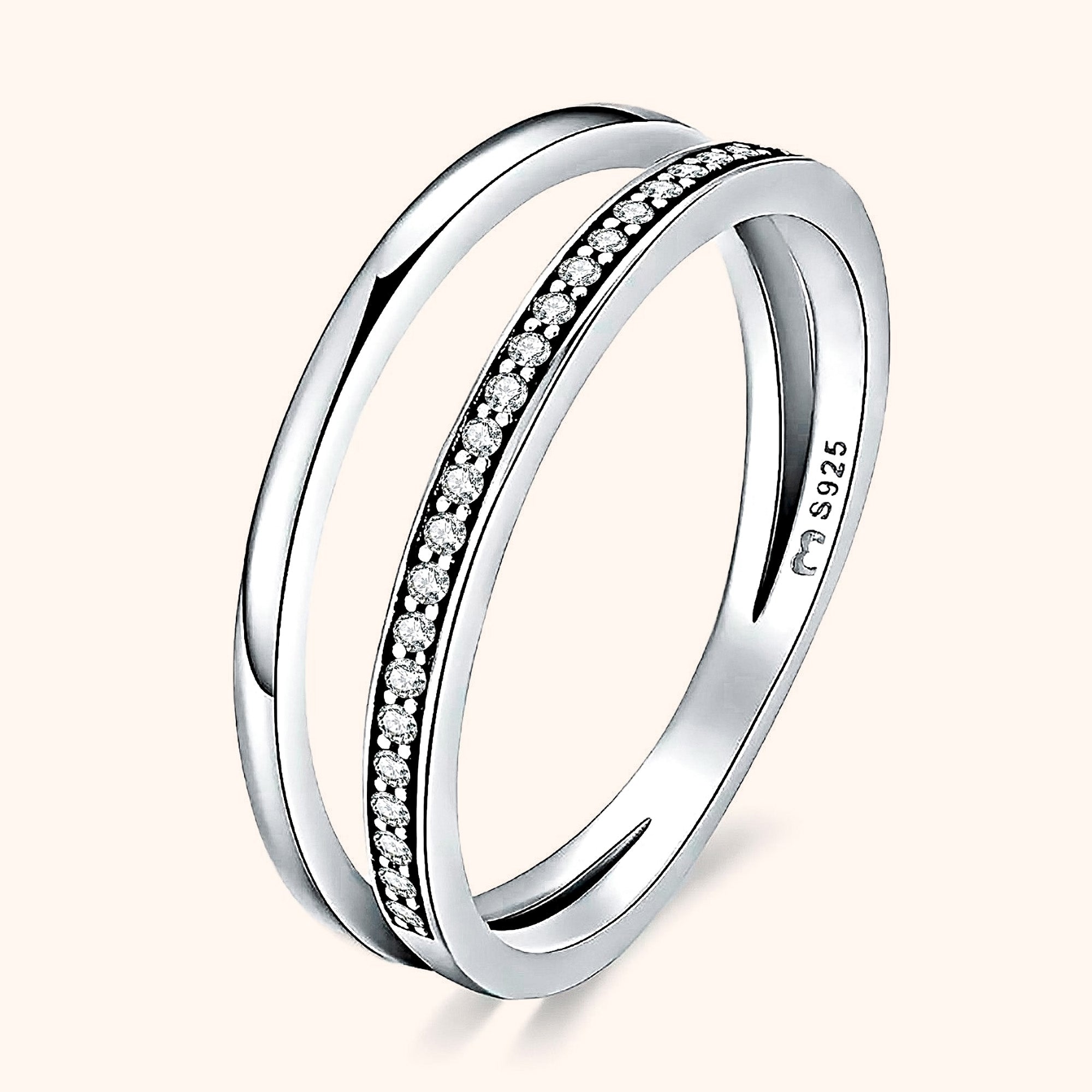 Dubbele Zirkonia Ring - Sienna