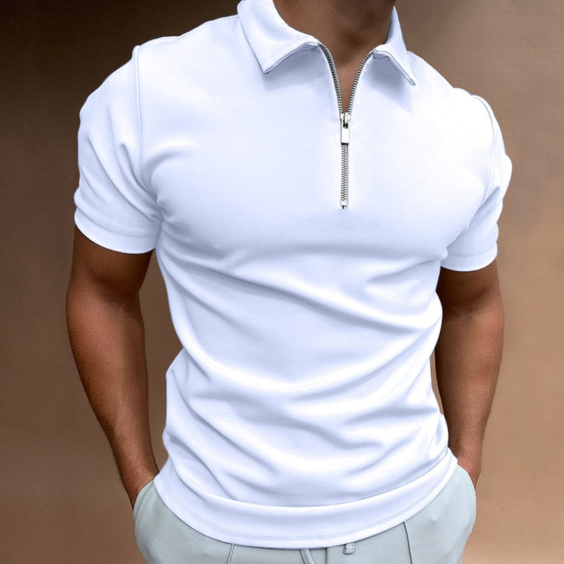 Moderne Slim Fit Polo met rits (1 kopen, 1 gratis) - VestoZip herenpolo