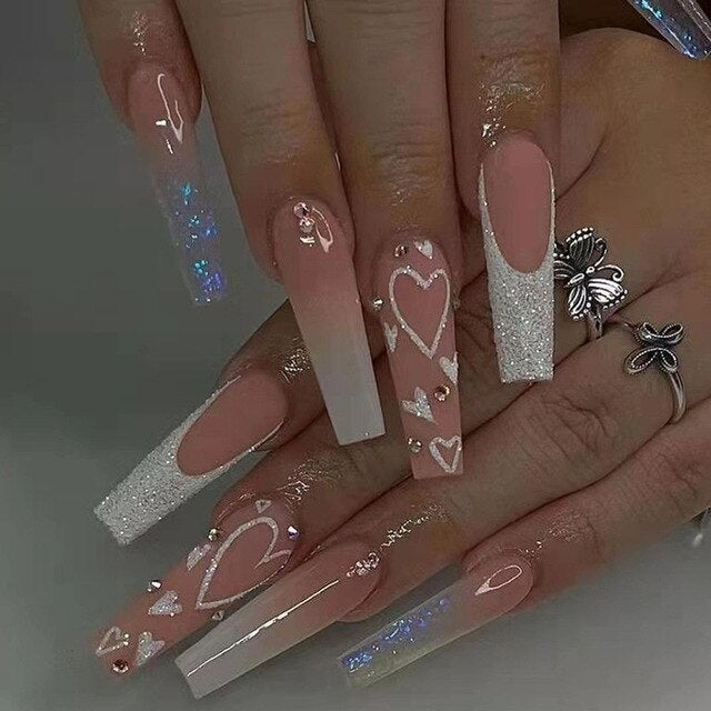 Cute Pink Press On Nails (24 stks) | Ideaal voor een avondje uit