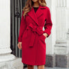 Lange Trenchcoat Winterjas met Knoopsluiting in Felle Kleuren - Elena