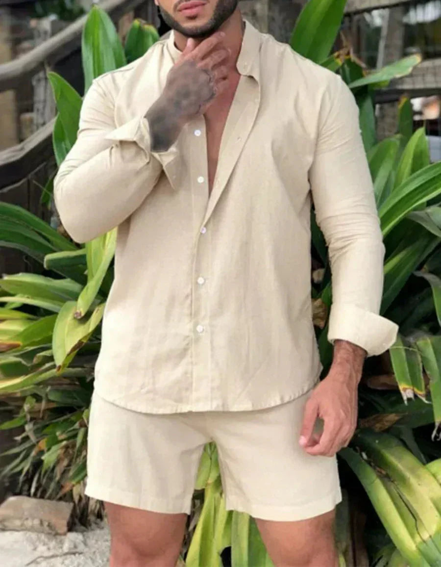 Luchtige & Stijlvolle 2-delige Heren Zomerset met Overhemd & Shorts – Marlo