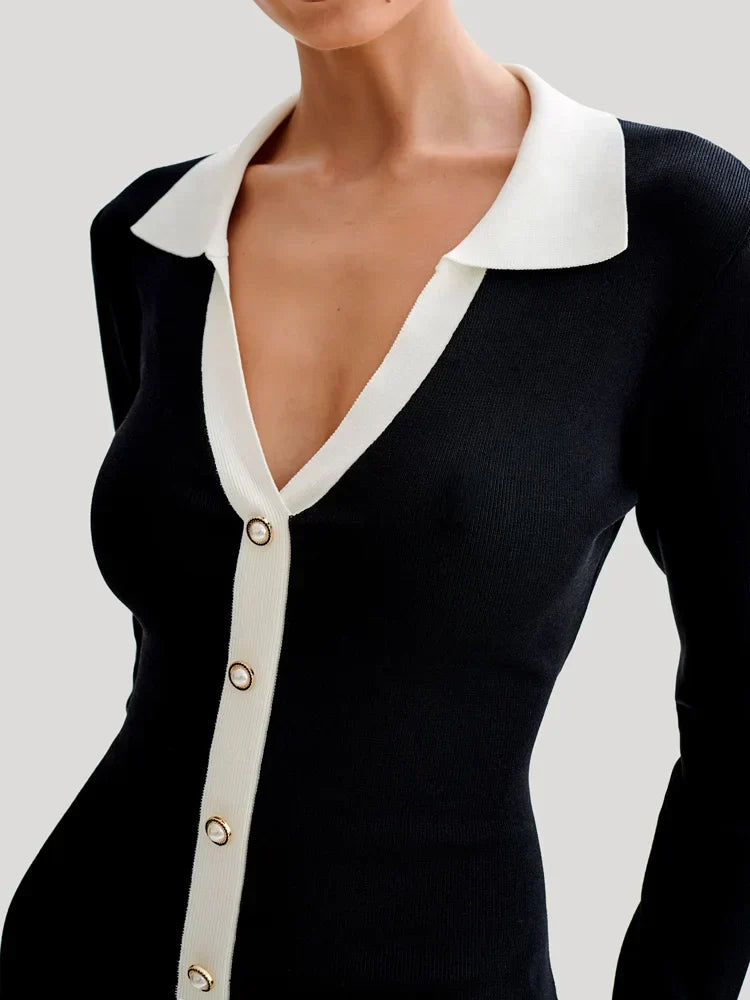 Gebreide Mini Jurk met Rugdecolleté en Bandage Ontwerp – Amira