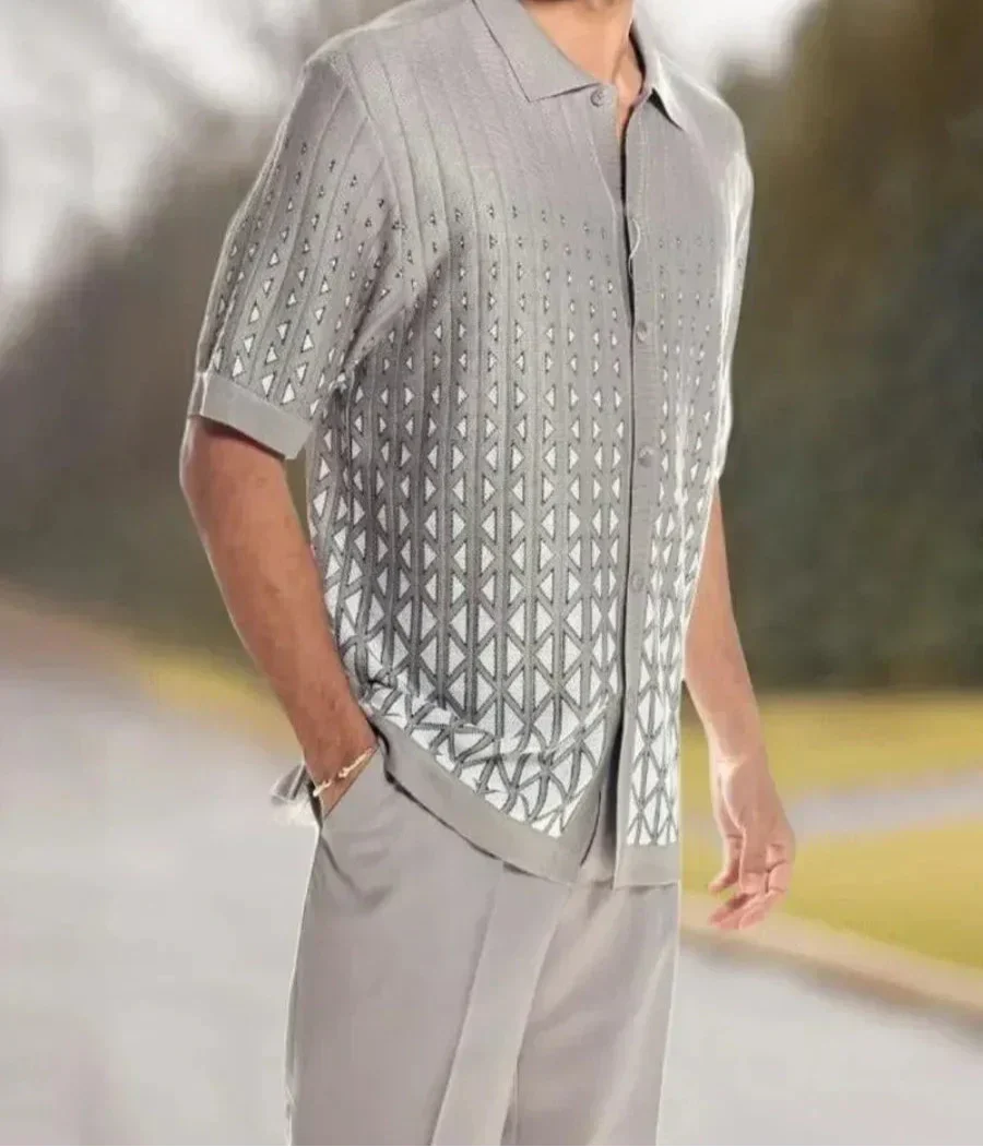 Trendy Tweedelige Heren Harajuku Set met 3D Print - Kenji