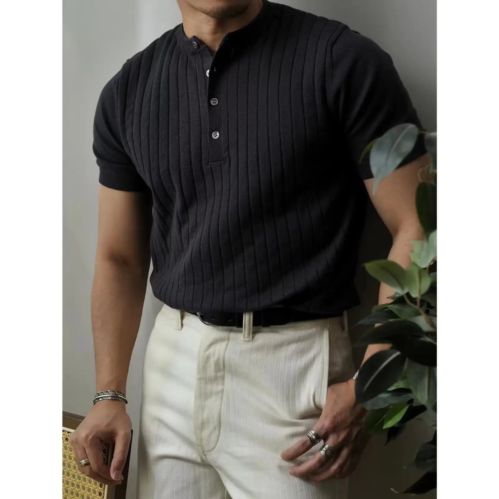 Slim Fit Heren Polo met rits – Fabrizio