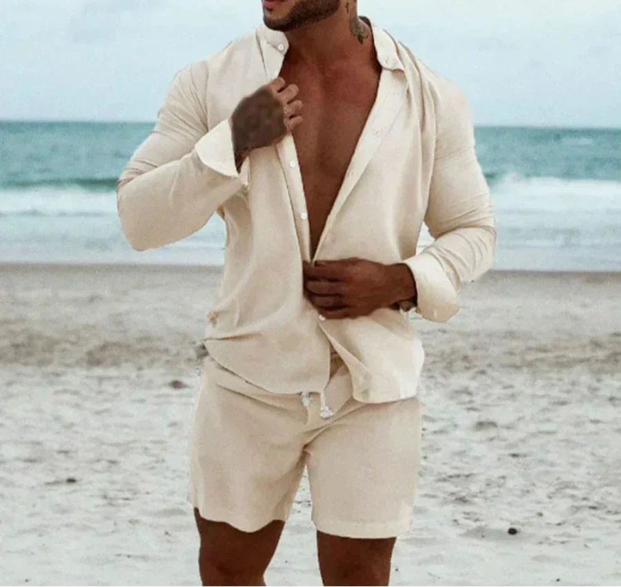 Luchtige & Stijlvolle 2-delige Heren Zomerset met Overhemd & Shorts – Marlo