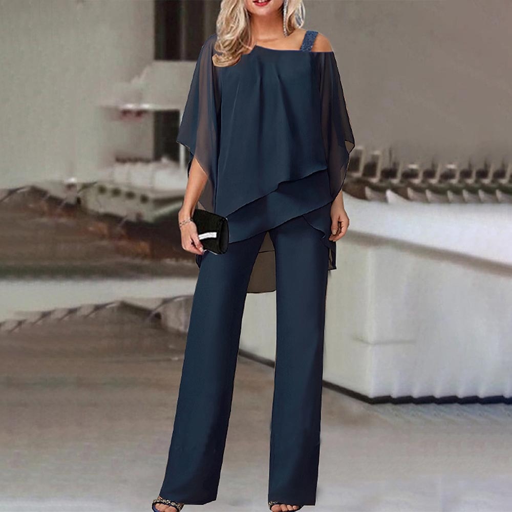 Elegante Tweedelige Cold Shoulder Set voor Dames