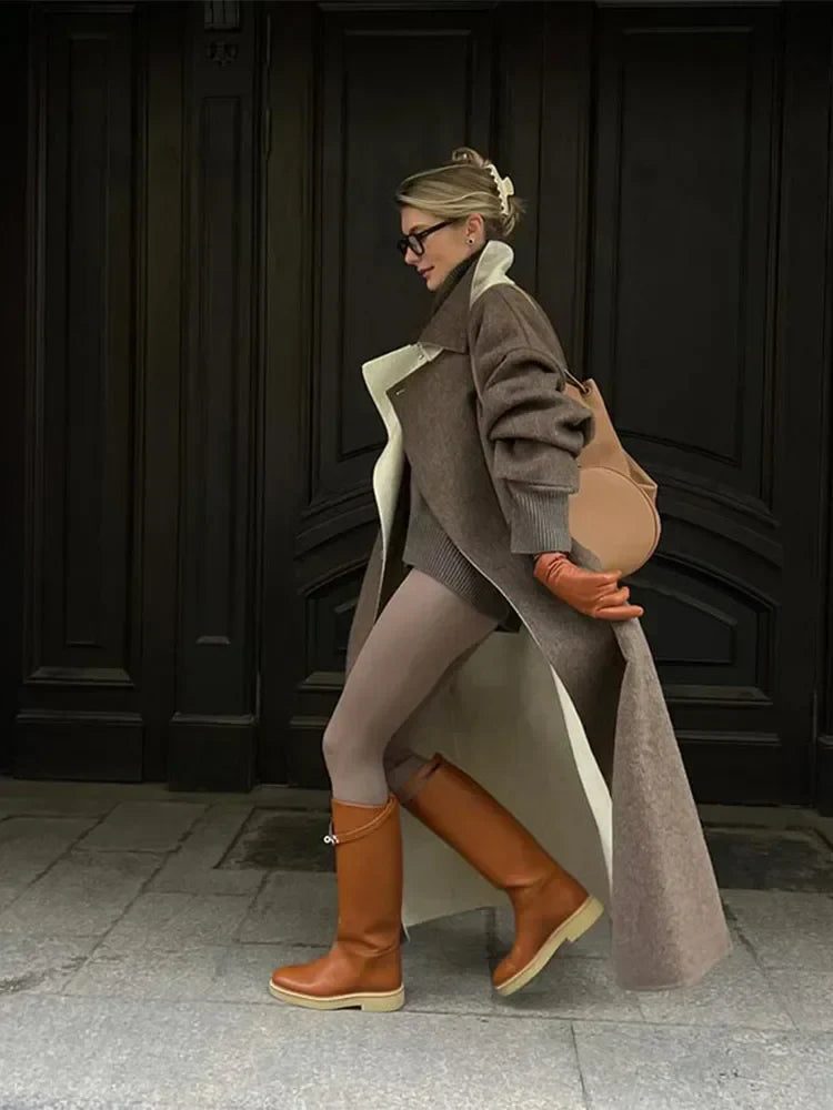 Stijlvolle Lange Wollen Damesjas - Ella