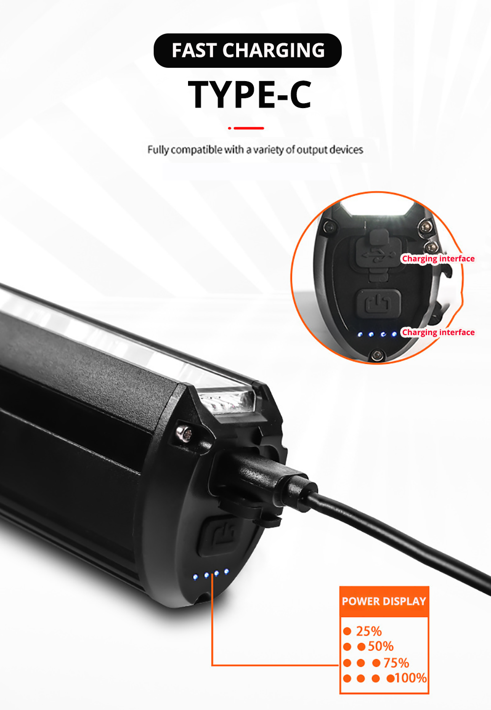 LED Fietslicht met Powerbank Functie - LumiMax