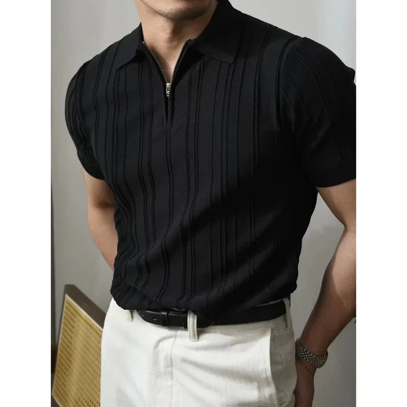 Slim Fit Heren Polo met rits – Fabrizio