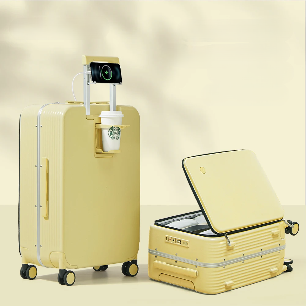 Aluminium Frame Hardshell Koffer met USB-Poort – Turin